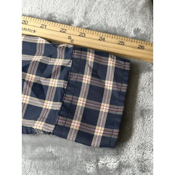 UNTUCKit Shirt Mens Large DORIN Blue Tan Red Plaid Lightweight Button Up  L - Picture 13 of 15